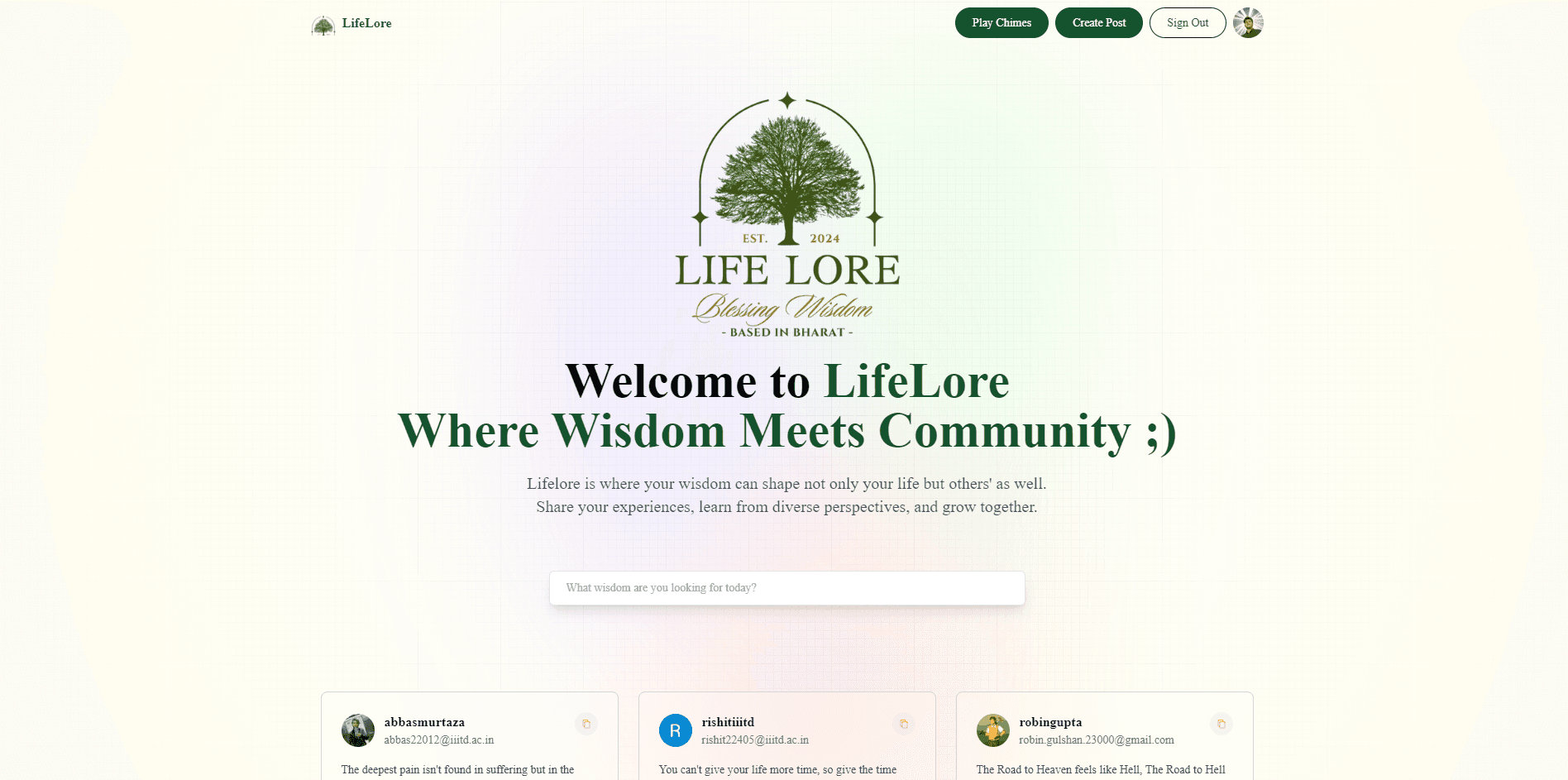 LifeLore - A Wisdom Social Network3